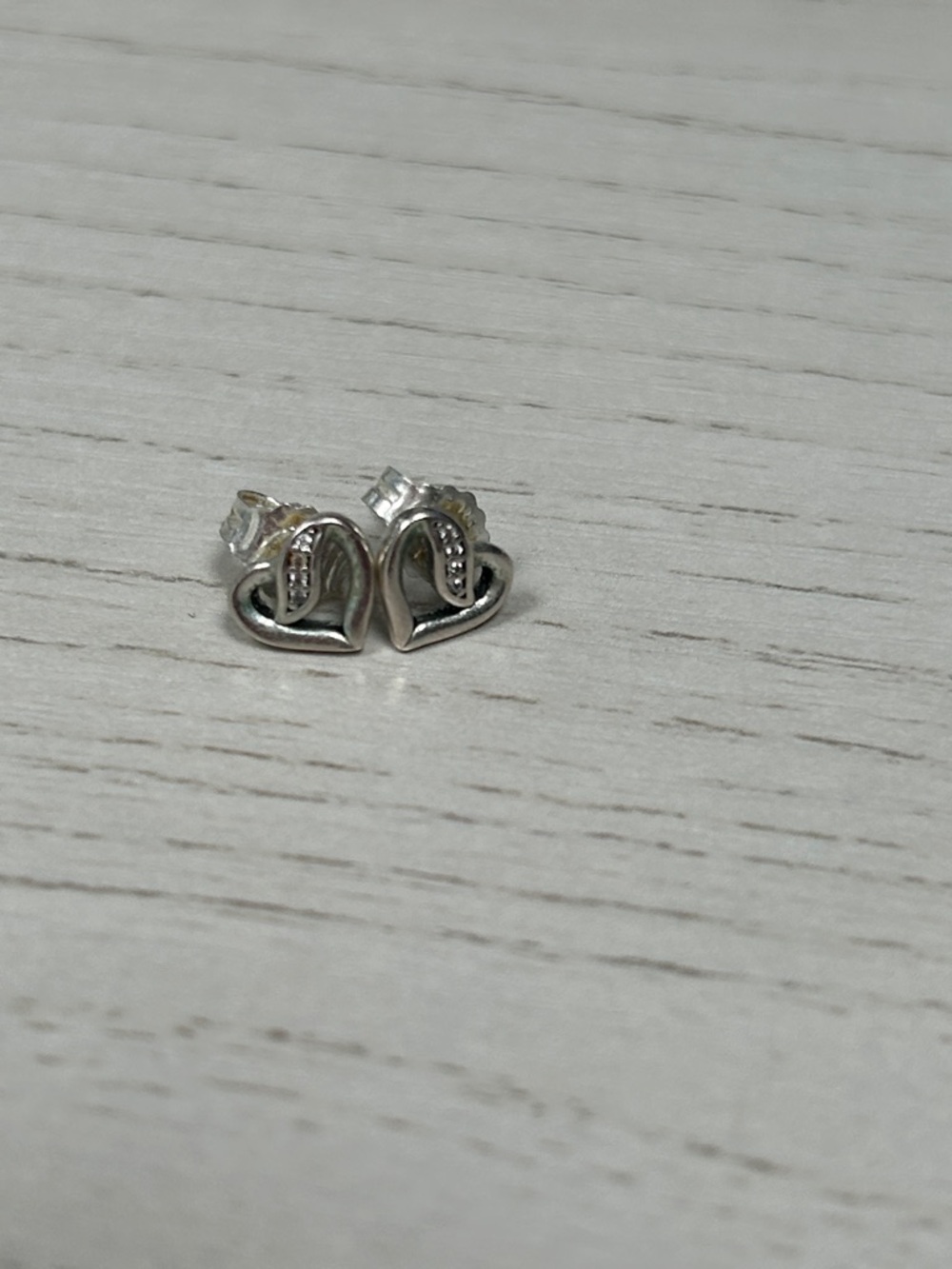 Pandora Silver Heart Stud Earrings
